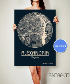 ALEXANDRIA Virginia CANVAS Map Alexandria Virginia Poster City Map Alexandria Virginia Art Print Alexandria Virginia poster VA Hapava