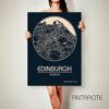 EDINBURGH Scotland CANVAS Map Edinburgh Scotland Poster City Map Edinburgh Scotland Art Print Edinburgh Scotland
