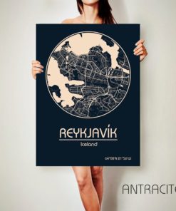 Reykjav?k Iceland CANVAS Map Reykjav?k Iceland Poster City Map Reykjav?k Iceland Art Print Reykjav?k Iceland