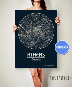 ATHENS Georgia CANVAS Map Athens Georgia Poster City Map Athens Georgia Art Print Athens Georgia poster Athens Georgia map ArchTravel