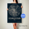 YOUNGSTOWN Ohio CANVAS Map Youngstown Ohio Poster City Map Youngstown Ohio Art Print Youngstown Ohio