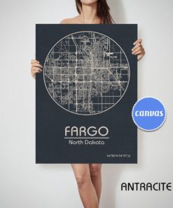 FARGO North Dakota CANVAS Map Fargo North Dakota Poster City Map FARGO North Dakota Art Print Fargo North Dakota