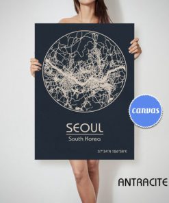 SEOUL South Korea CANVAS Map Seoul South Korea Poster City Map Seoul South Korea Art Print Seoul South Korea