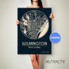 WILMINGTON North Carolina CANVAS Map Wilmington North Carolina Poster City Map Wilmington North Carolina Art Print Wilmington