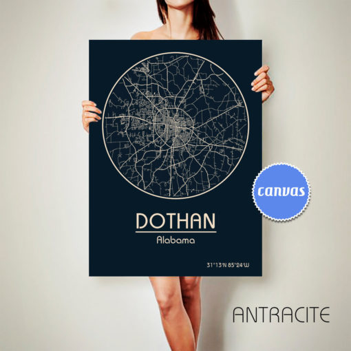 DOTHAN Alabama CANVAS Map Dothan Alabama Poster City Map Dothan Alabama Art Print Dothan Alabama poster Dothan Alabama map ArchTravel