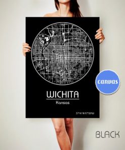 WICHITA Kansas CANVAS Map Wichita Kansas Poster City Map Wichita Kansas Art Print Wichita Kansas