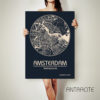 AMSTERDAM Netherlands CANVAS Map Amsterdam Netherlands Poster City Map Amsterdam Netherlands Art Print Amsterdam Netherlands poster