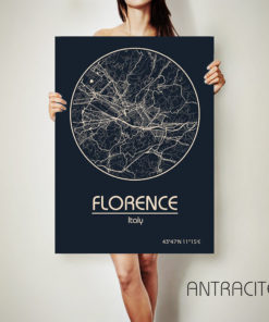 FLORENCE Italy CANVAS Map Florence Italy Poster City Map Florence Italy Art Print Florence
