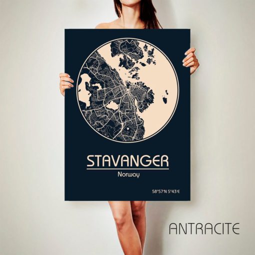 STAVANGER Norway CANVAS Map Stavanger Norway Poster City Map Stavanger Norway Art Print Stavanger Norway