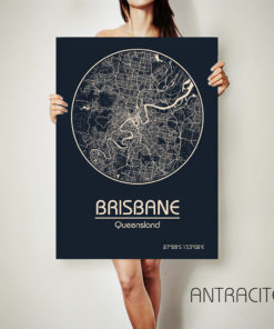 BRISBANE Australia CANVAS Map Brisbane Australia Poster City Map Brisbane Art Print Brisbane poster Brisbane map art Poster Brisbane map
