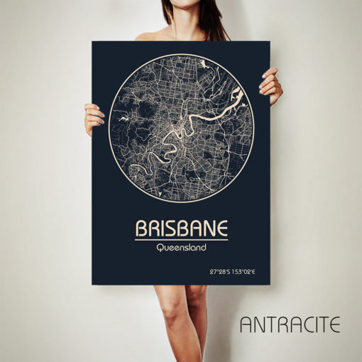 BRISBANE Australia CANVAS Map Brisbane Australia Poster City Map Brisbane Art Print Brisbane poster Brisbane map art Poster Brisbane map