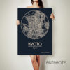 KYOTO Kansai Japan CANVAS Map Kyoto Kansai Japan Poster City Map Kyoto Kansai Japan Art Print Kyoto Japan