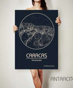 CARACAS Venezuela CANVAS Map Caracas Venezuela Poster City Map Caracas Venezuela Art Print Caracas poster Caracas map art Poster Caracas map