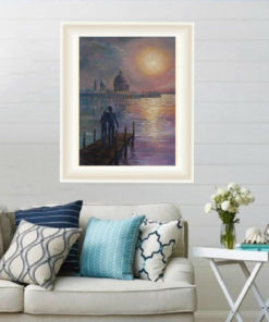 Canvas print for couple Wedding gift Giclee Print Venice painting Italy poster print remembrance gift City skyline prints for bedroom decor