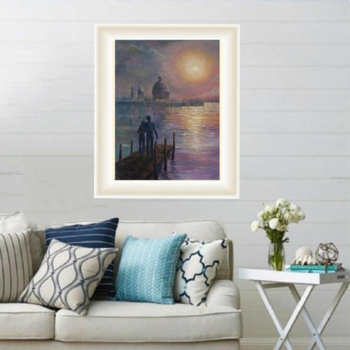 Canvas print for couple Wedding gift Giclee Print Venice painting Italy poster print remembrance gift City skyline prints for bedroom decor
