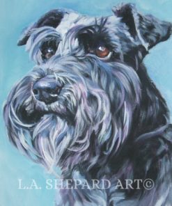 SCHNAUZER dog ART portrait canvas PRINT of LAShepard painting 8x10""""