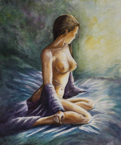 Erotic art print on canvas Female nudity print of painting print Naked woman print art Erotic decor watercolor print Nude print Giclee print