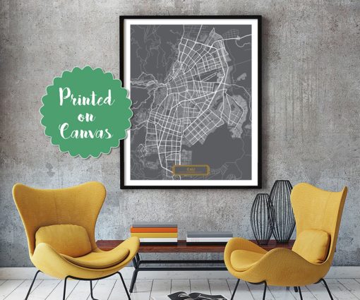 CALI Colombia CANVAS Large Art City Map Cali Colombia Art Print poster map art jt JackTravelMap
