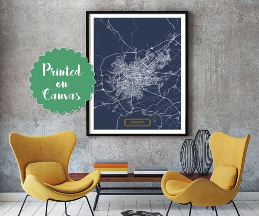 DURANGO Mexico CANVAS Large Art City Map Durango Mexico Art Print poster map art jt JackTravelMap