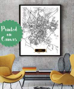 PUEBLA Mexico CANVAS Large Art City Map Puebla Mexico Art Print poster map art jt Hapava