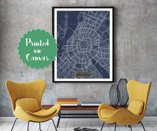 SANTA CRUZ de la Sierra Bolivia CANVAS Large Art City Map Santa Cruz de la Sierra Bolivia Art Print poster map art jt JackTravelMap