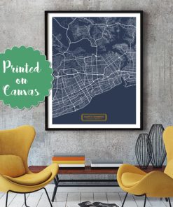SANTO DOMINGO Dominican Republic CANVAS Large Art City Map Santo Domingo Dominican Republic Art Print poster map art jt JackTravelMap