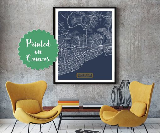 SANTO DOMINGO Dominican Republic CANVAS Large Art City Map Santo Domingo Dominican Republic Art Print poster map art jt JackTravelMap