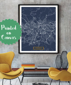 TEGUCIGALPA Honduras CANVAS Large Art City Map Tegucigalpa Honduras Art Print poster map art jt JackTravelMap