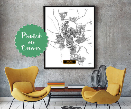 TERESINA Brazil CANVAS Large Art City Map Teresina Brazil Art Print poster map art jt JackTravelMap