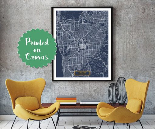 ADELAIDE Australia CANVAS Large Art City Map Adelaide Australia Art Print poster map art jt Wall Art Home Decor JackTravelMap