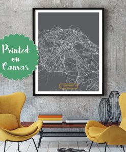 EDINBURGH UK CANVAS Large Art City Map Edinburgh United Kingdom Art England Print poster map art jt Wall Art Home Decor Hapava