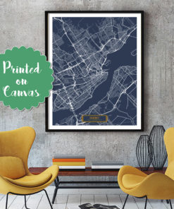 QUEBEC Canada CANVAS Large Art City Map Quebec Canada Art Print poster map art jt Wall Art Home Decor JackTravelMap