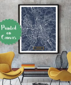 TOULOUSE France CANVAS Large Art City Map Toulouse France Art Print poster map art jt Wall Art Home Decor JackTravelMap