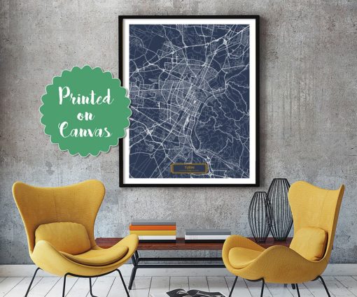 TURIN Italy CANVAS Large Art City Map Turin Italy Art Print poster map art jt Wall Art Home Decor JackTravelMap