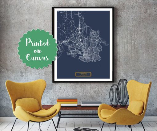 VICTORIA Canada CANVAS Large Art City Map Victoria Canada Art Print poster map art jt Wall Art Home Decor Hapava