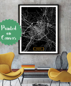 ZARAGOZA Spain CANVAS Large Art City Map Zaragoza Spain Art Print poster map art jt Wall Art Home Decor JackTravelMap