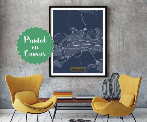 BARQUISIMETO Venezuela CANVAS Large Art City Map Barquisimeto Venezuela Art Print poster map art jt JackTravelMap
