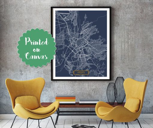 AREQUIPA Peru CANVAS Large Art City Map Arequipa Peru Art Print poster map art jt JackTravelMap