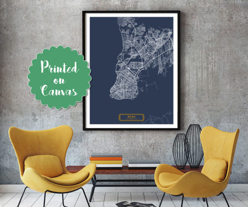 Bel?m Brazil CANVAS Large Art City Map Bel?m Brazil Art Print poster map art jt Hapava
