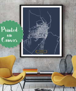 Canc?n Mexico CANVAS Large Art City Map Canc?n Mexico Art Print poster map art jt JackTravelMap
