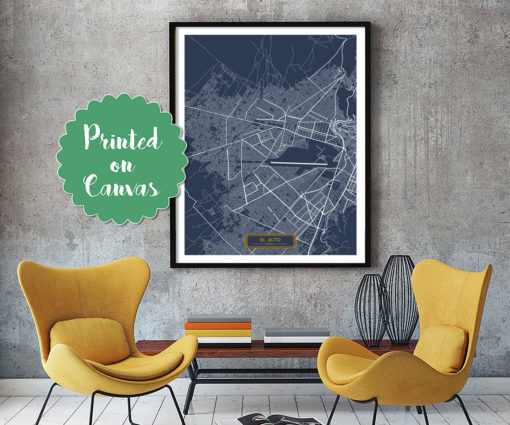 EL ALTO Bolivia CANVAS Large Art City Map El Alto Bolivia Art Print poster map art Modern art Large Map jt Hapava
