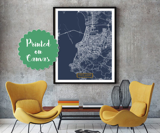 PORTO ALEGRE Brazil CANVAS Large Art City Map Porto Alegre Brazil Art Print poster map art jt JackTravelMap