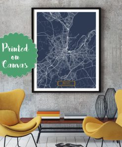BELFAST UK CANVAS Large Art City Map Belfast United Kingdom Art Print poster map art jt Wall Art Home Decor Hapava