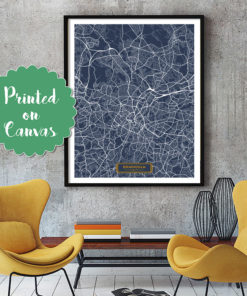 BIRMINGHAM UK CANVAS Large Art City Map Birmingham United Kingdom Art England Print poster map art jt Wall Art Home Decor JackTravelMap