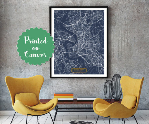 D?sseldorf Germany CANVAS Large Art City Map D?sseldorf Germany Art Print poster map art jt Wall Art Home Decor JackTravelMap