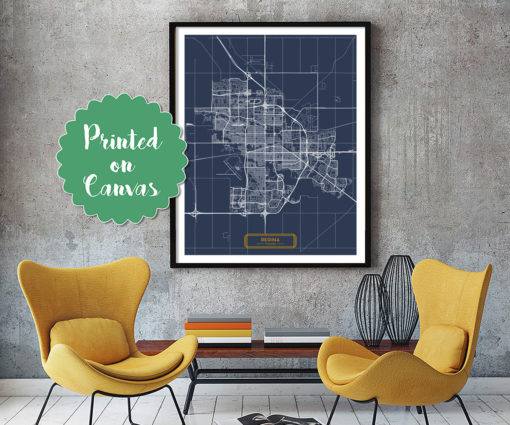 REGINA Canada CANVAS Large Art City Map Regina Canada Art Print poster map art jt Wall Art Home Decor JackTravelMap