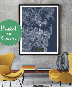 SYDNEY Australia CANVAS Large Art City Map Sydney Australia Art Print poster map art jt Wall Art Home Decor JackTravelMap