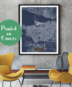 VANCOUVER Canada CANVAS Large Art City Map Vancouver Canada Art Print poster map art jt Wall Art Home Decor Hapava