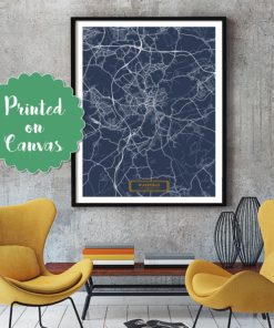 WAKEFIELD UK CANVAS Large Art City Map Wakefield United Kingdom Art England Print poster map art jt Wall Art Home Decor JackTravelMap