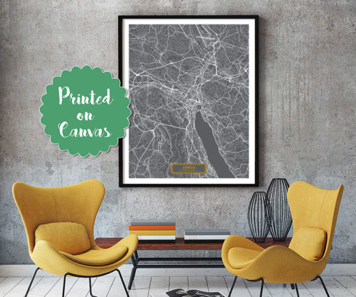 ZURICH Switzerland CANVAS Large Art City Map Z?rich Switzerland Art Print poster map art jt Wall Art Home Decor JackTravelMap